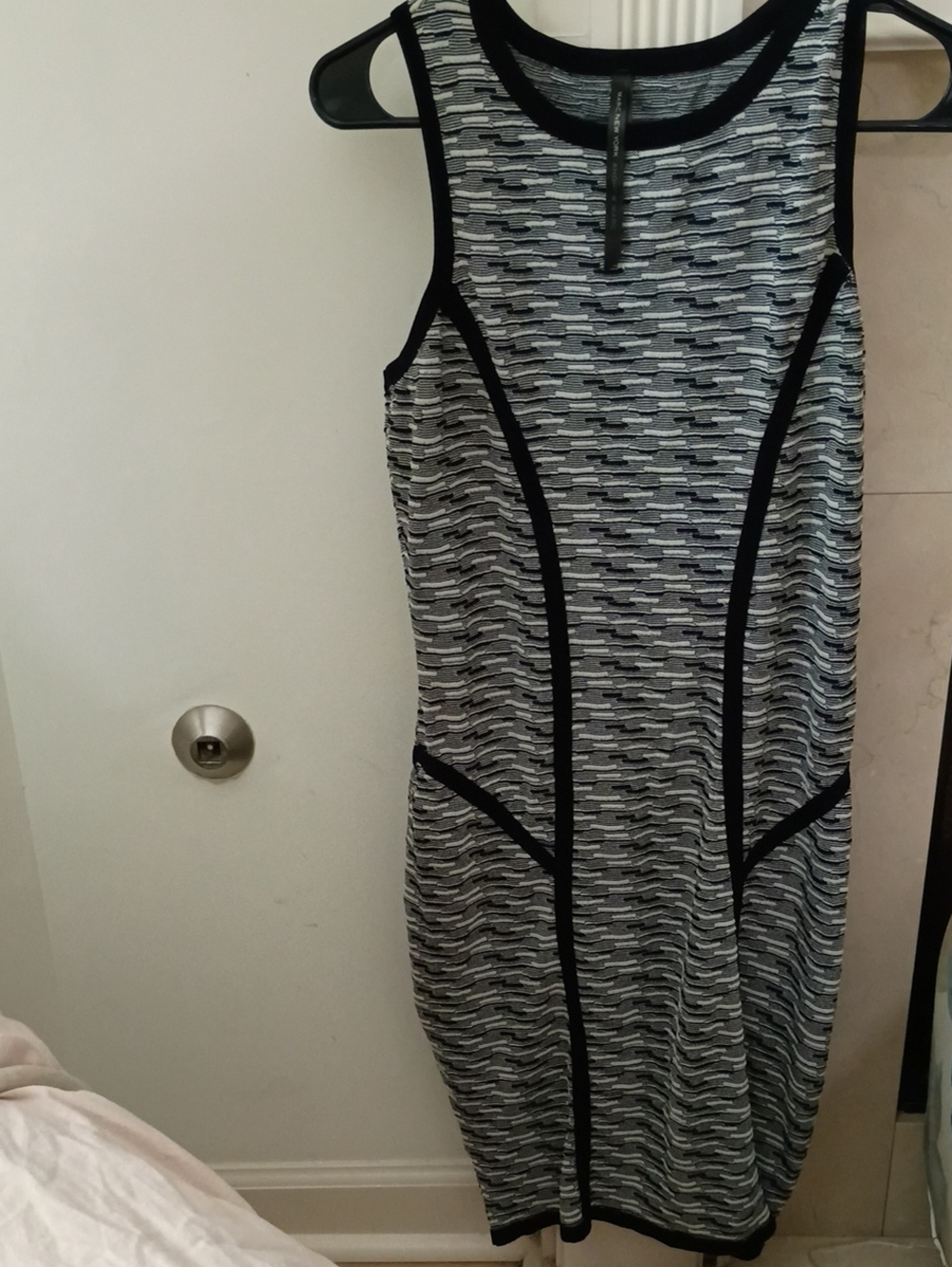 Marc by Marc Jacobs Black and White Textured Sheath Dress